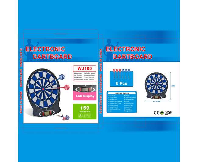 Дартс DFC BLUEBOARD с табло и 6 дротиков