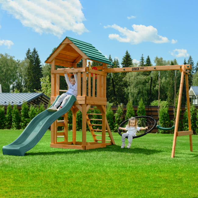 Детский игровой комплекс UNIX Kids (6 in 1) Dark Green Детский игровой комплекс UNIX Kids (6 in 1) Dark Green