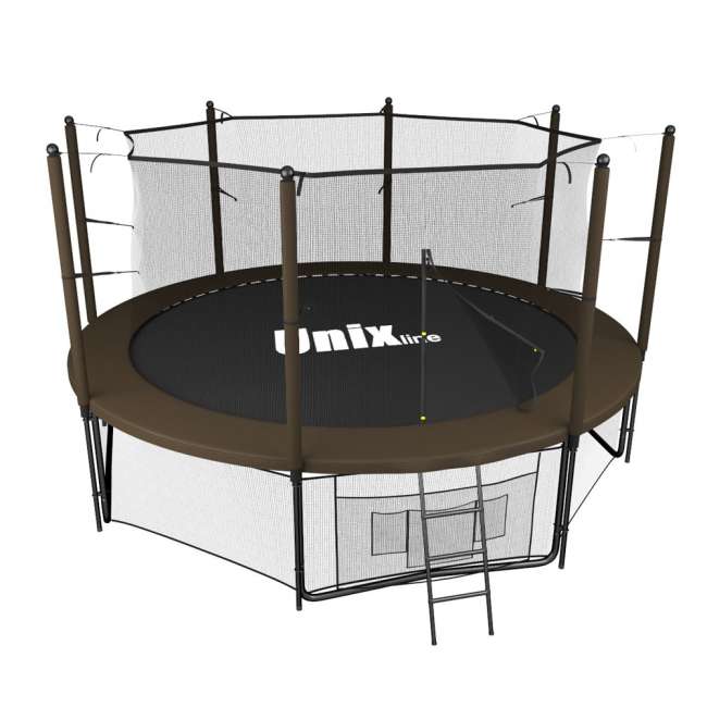 Батут с сеткой UNIX line 12 ft Black / Brown (inside) Батут с сеткой UNIX line 12 ft Black / Brown (inside)