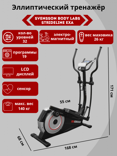 Эллиптический тренажер Svensson Body Labs STRIDELINE EXA Эллиптический тренажер Svensson Body Labs STRIDELINE EXA