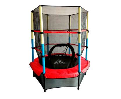 Батут DFC JUMP KIDS 55" красный с желто-синими стойками