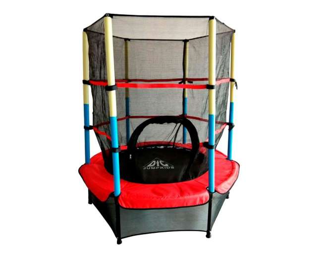 Батут DFC JUMP KIDS 55" красный с желто-синими стойками Батут DFC JUMP KIDS 55" красный с желто-синими стойками