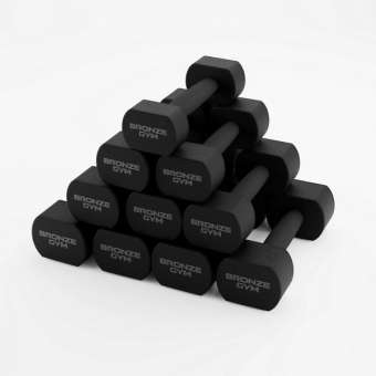 Набор термополиуретановых гантелей BRONZE GYM 1-10 кг - 10 пар, шаг 1 кг