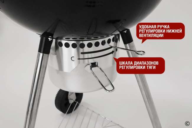 Круглый угольный гриль Start Grill 22 дюйма (57 см) TEMPER