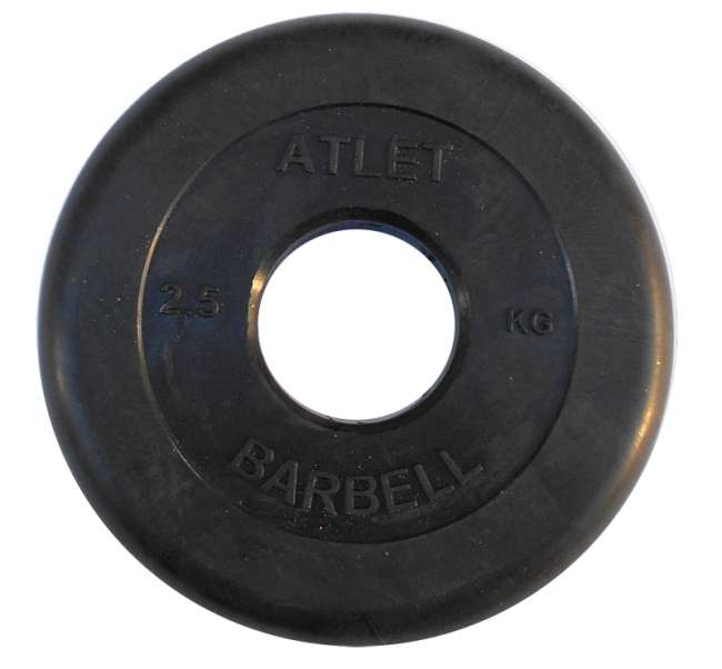 Диски обрезиненные Barbell Atlet 31 мм черные, вес от 1,25 до 25 кг в ассортименте Диски обрезиненные Barbell Atlet 31 мм черные, вес от 1,25 до 25 кг в ассортименте