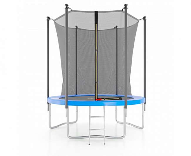 Батут с защитной сеткой DFC JUMP4FUN 6 ft синий с лестницей Батут с защитной сеткой DFC JUMP4FUN 6 ft синий с лестницей