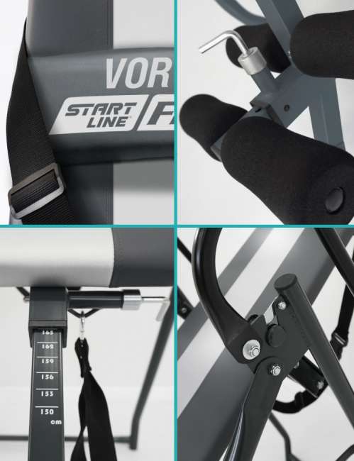 Инверсионный стол Start Line Vortex серо-серебристый с подушкой Инверсионный стол Start Line Vortex серо-серебристый с подушкой