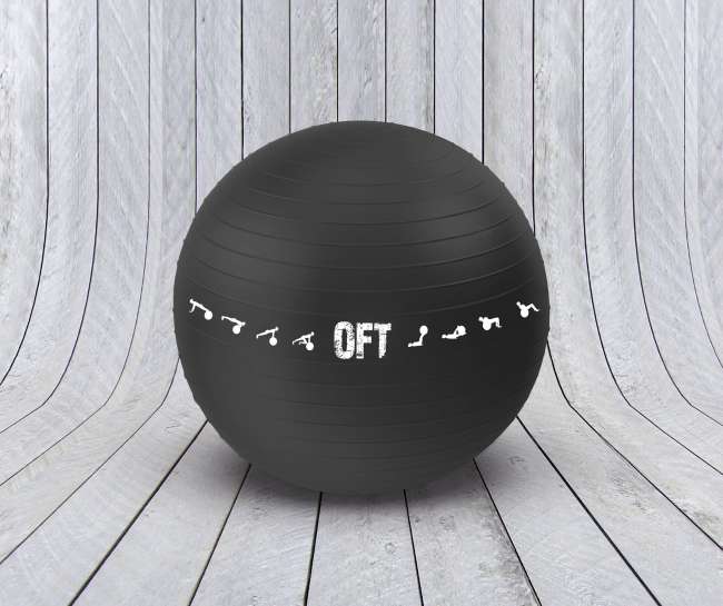 Гимнастический мяч Original Fit. Tools 75 см для коммерческого использования черный с насосом FT-GBPRO-75BK Гимнастический мяч Original Fit. Tools 75 см для коммерческого использования черный с насосом FT-GBPRO-75BK